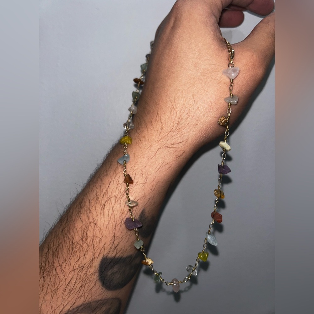 Unisex Multi Gemstone Necklace